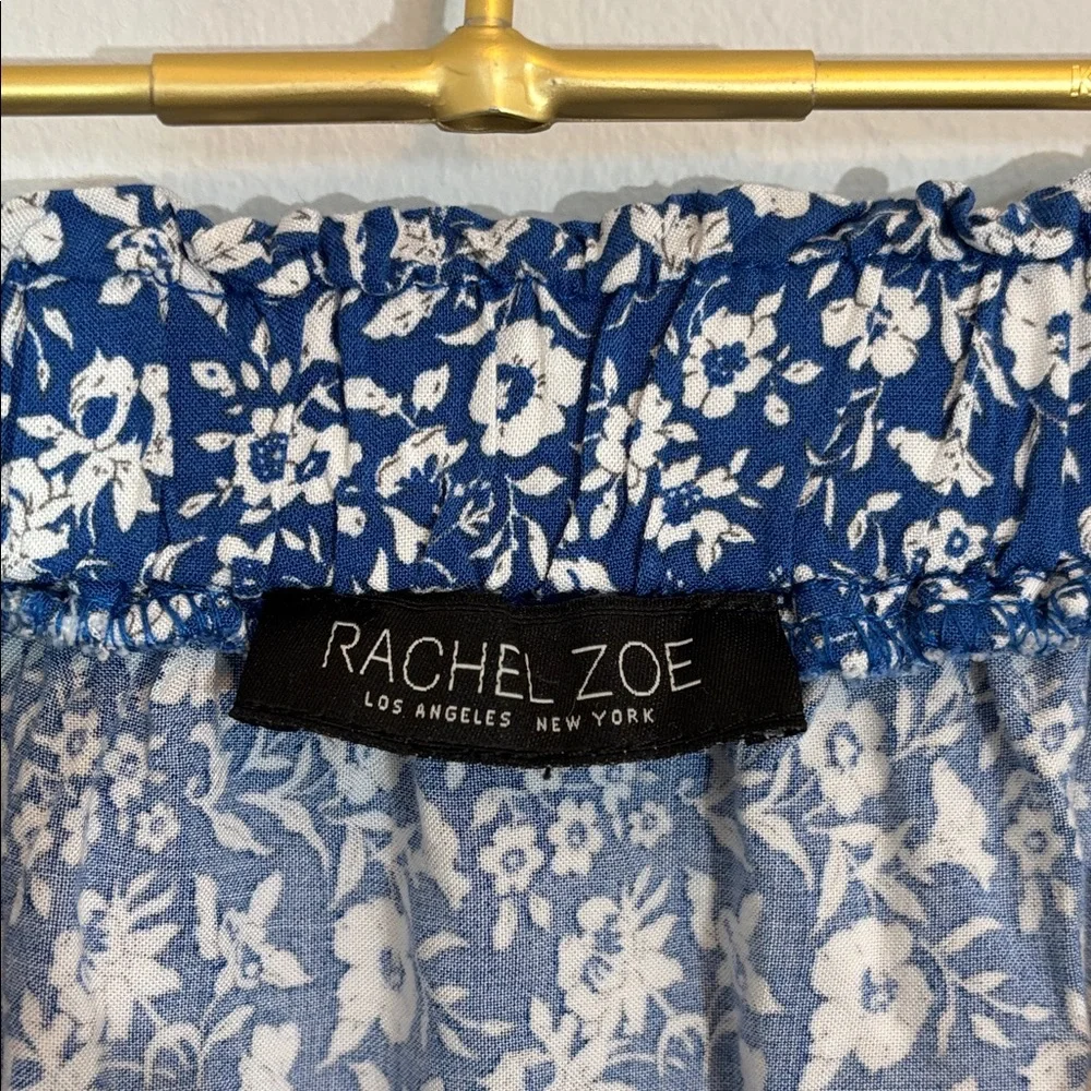Rachel Zoe Blue and White Floral Tiered Mini Skirt - Picture 2 of 10